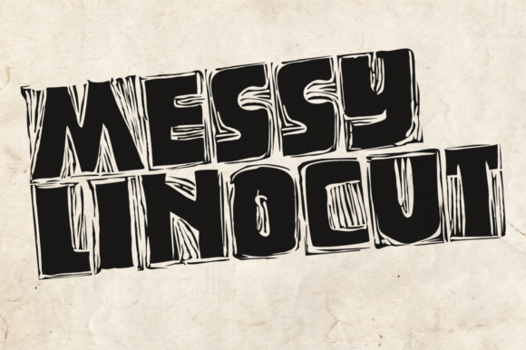 Messy Linocut: A Bold Display Font for Small Business