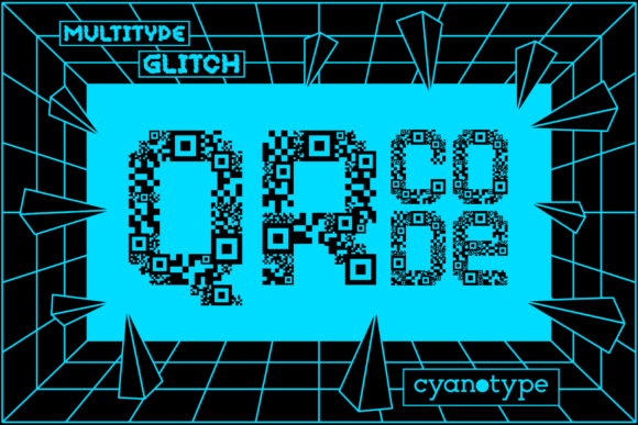 MultiType Glitch QR Code: A Bold Display Font for Web