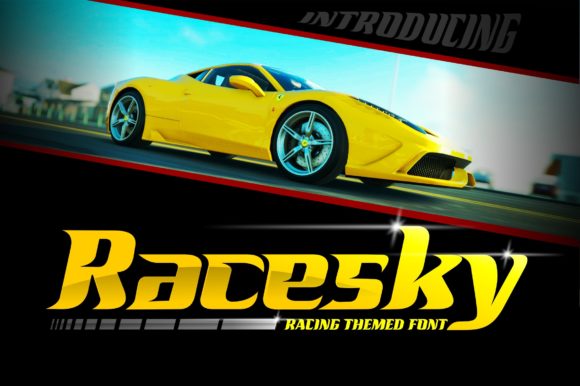 Racesky: A Bold Racing Display Font for Crafters